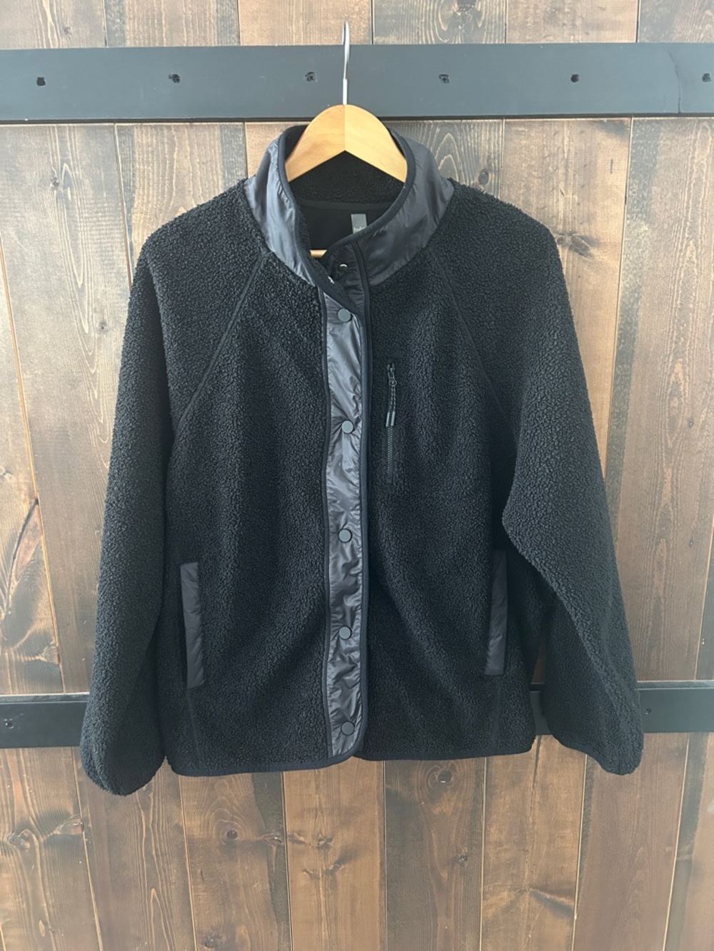 Hyba Black Sherpa Fleece Jacket - Lightweight Warmth Women’s Size XXL